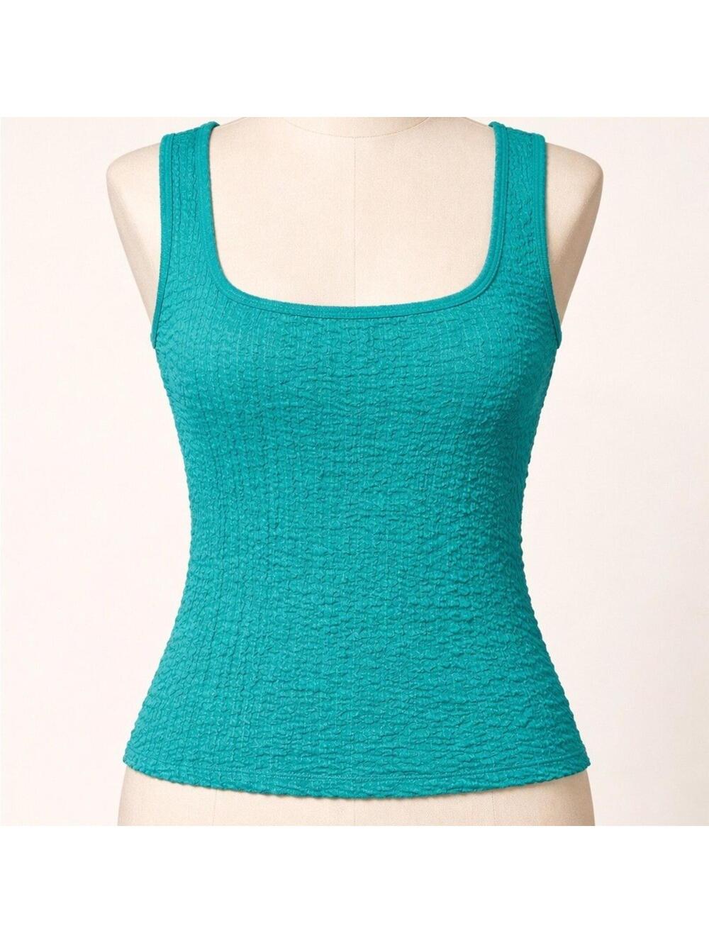 Old Navy Women’s Turquoise Sleeveless Tank Top Textured Stretch Casual – Size S